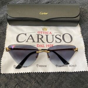 Cartier cat eye sunglasses - m2zdd01090 extra thick gold plating sunglas